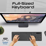 Sleek Profile Full-Size Wireless Keyboard and Mouse