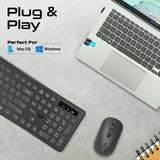 Sleek Profile Full-Size Wireless Keyboard and Mouse