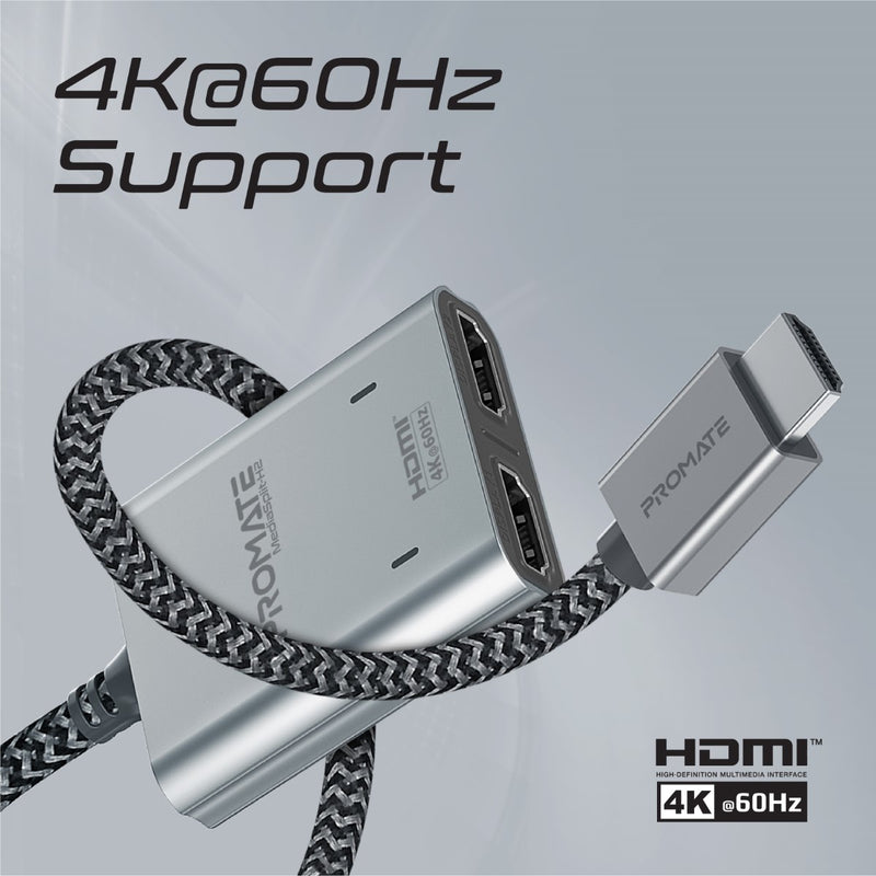 4K@60Hz HDMI® Splitter Cable with Dual HDMI® Ports