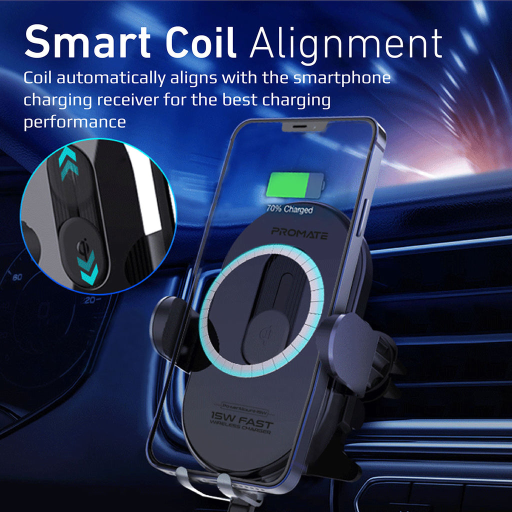 15W Smart Sensor Car Wireless Charger Promate Technologies