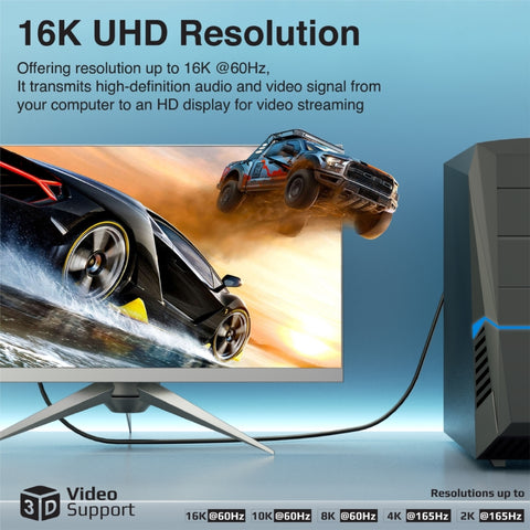 16K@60Hz High Definition Display Port 2.0 Cable