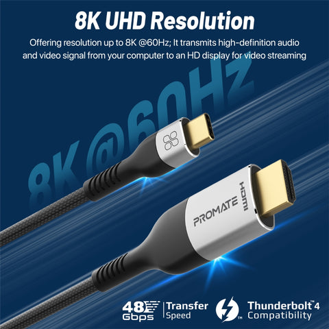 8K CrystalClarity™ USB-C to HDMI<sup>®</sup>  Cable