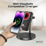 4-in-1 Charging Station with MagSafe Compatible Wireless Charging Power Bank, AirPods Charger & Detachable Apple Watch Charger