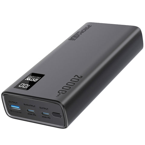 Compact Smart Charging Power Bank with 20W PD Dual USB-C and 22.5W USB-A Ports