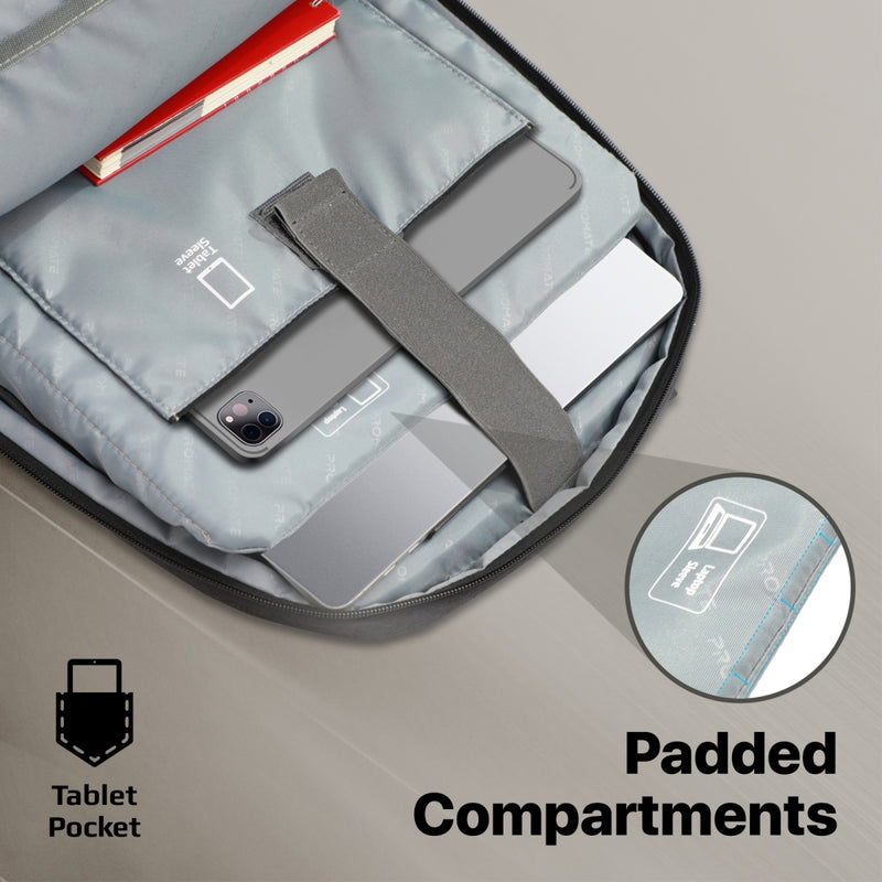 Heavy Duty Lightweight Backpack for 15.6â Laptops with Compartments â Promate Technologies