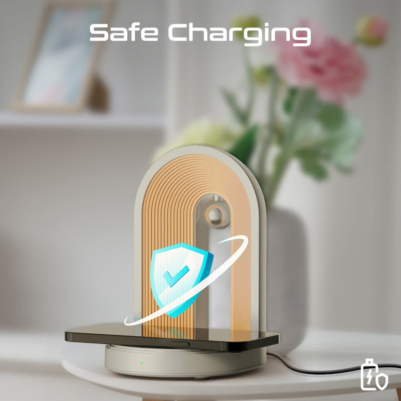 Multi-Functional LED Lamp Bluetooth Speaker with 15W Wireless Charger ...