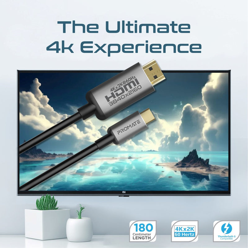 Maxifinity Hdlink USB-C to HDMI Audio Video Cable with UltraHD Support – Promate Technologies
