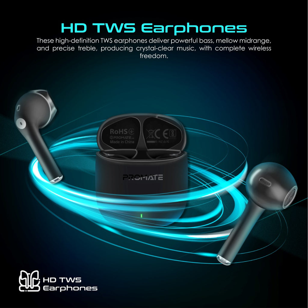 Intouch Earbuds High Definition ENC TWS Wireless Earbuds with IntelliTouch – Promate ...