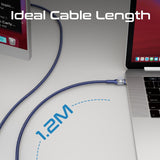 High Tensile Transparent 100W Power Delivery USB-C Cable with LED Light