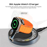 2-in-1 Transparent 15W MagSafe Compatible Charger with 3W Foldable Apple Watch Charger