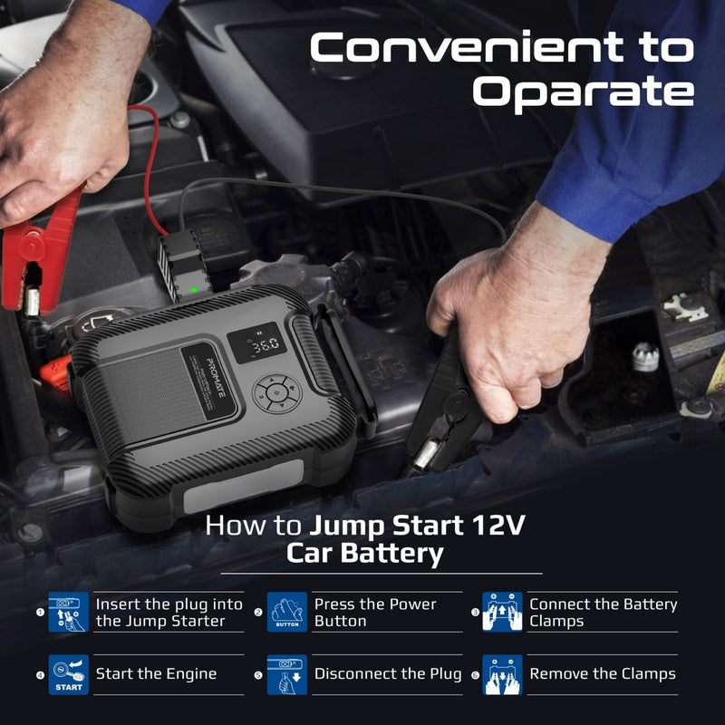 4 In 1 Car Jump Starter Air Pump Power Bank Lighting Portable Air  Compressor Cars Battery Starters Starting Auto Tyre Inflator, Dealatcity