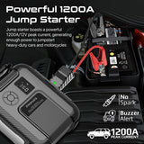 1200A/12V Heavy Duty Car Jump Starter with 150PSI Air Compressor & Power Bank