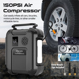 1200A/12V Heavy Duty Car Jump Starter with 150PSI Air Compressor & Power Bank