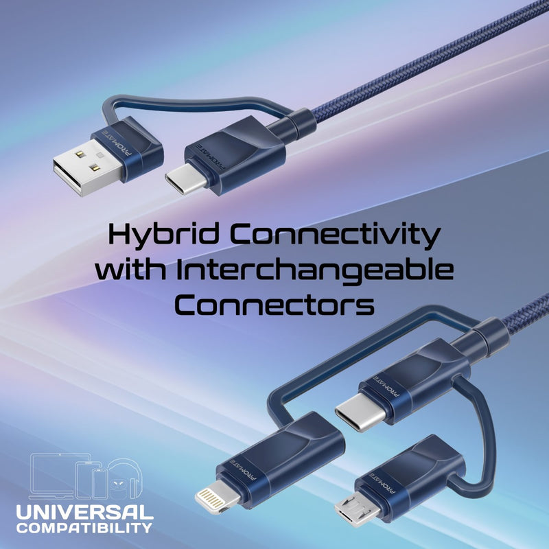 6-in-1 Hybrid Multi-Connector cable for Charging & Data Transfer ...