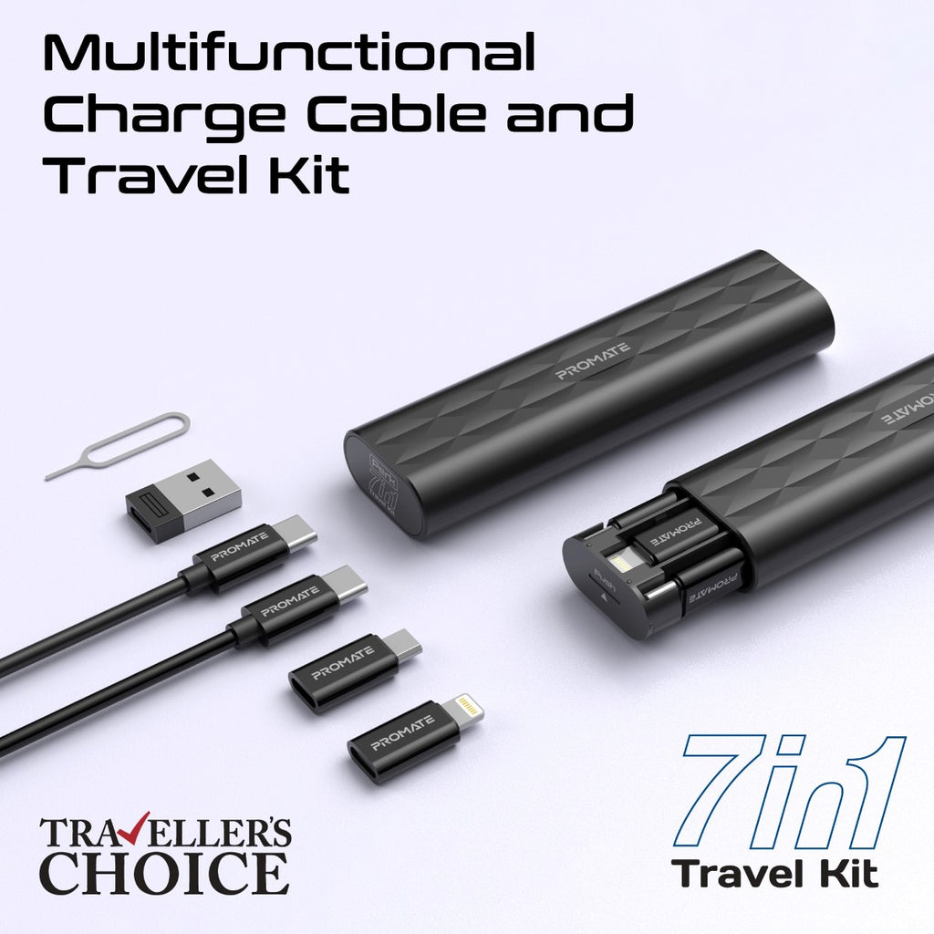 Compact Cable Set Compact All in 1 Charging Cable and Travel Kit – Promate Technologies