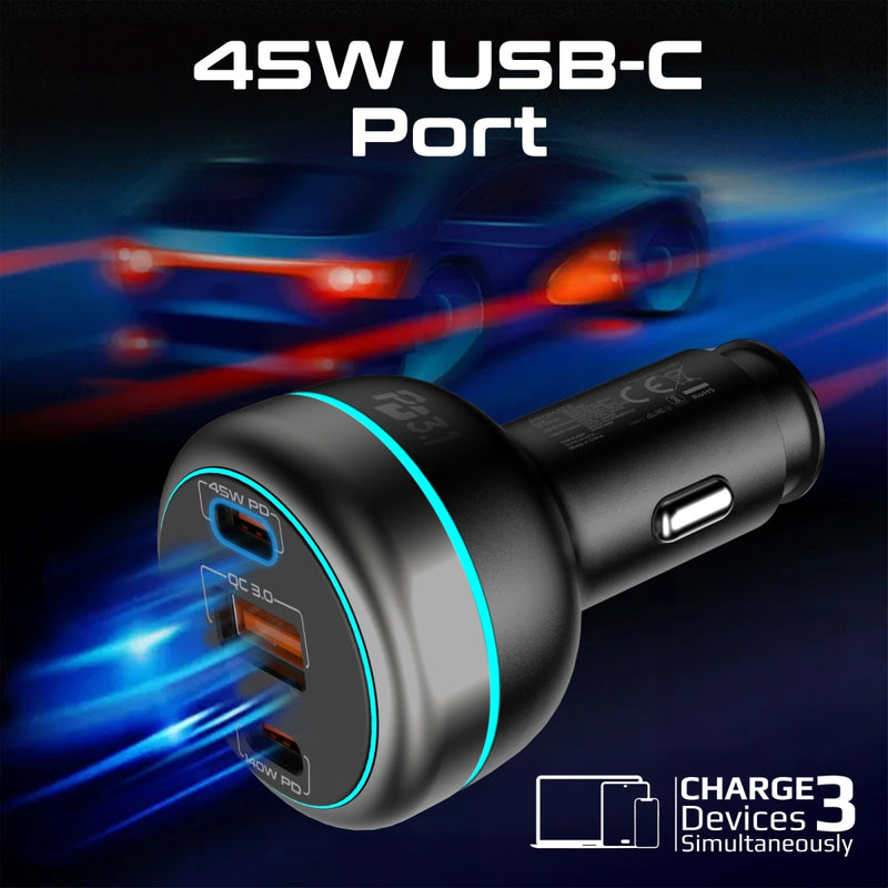 230W RapidCharge™ Car Charger with Dual Power Delivery and Quick Charge Ports