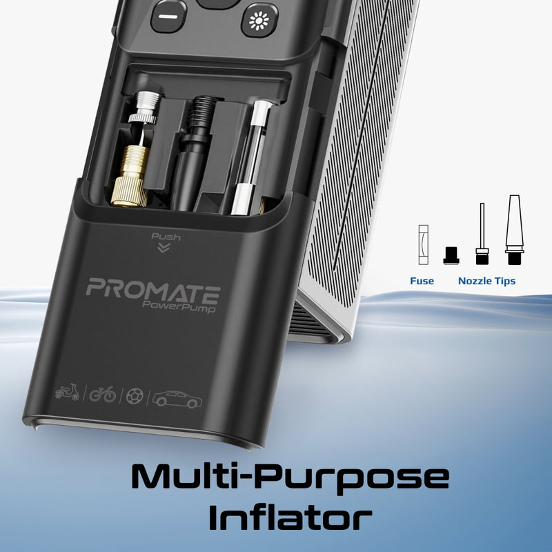 150PSI Portable Air Compressor Power Bank w/ LED Flashlight – Promate ...