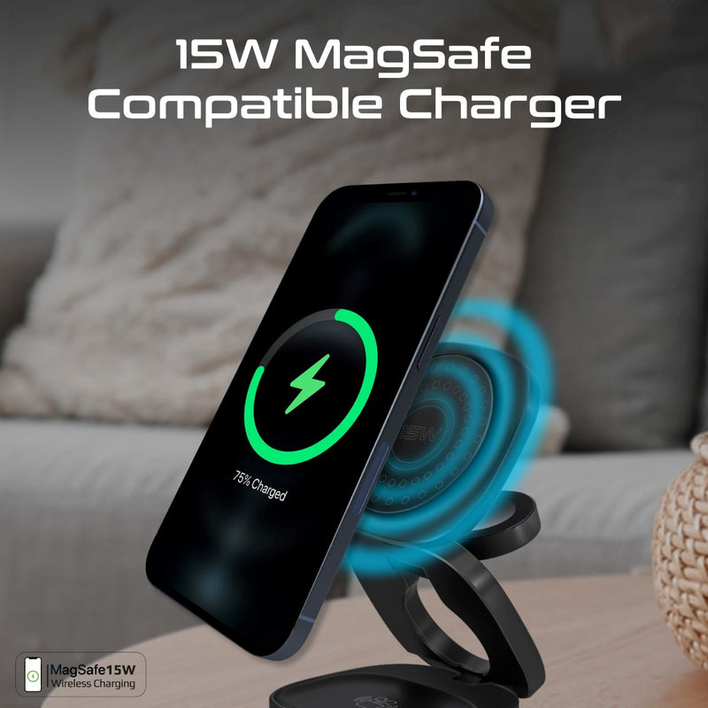 65W GaNFast™ Foldable MagSafe Compatible Wireless Charging Station