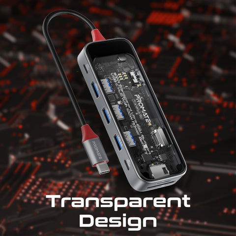 9-in 1 Transparent Ultra-Fast Multiport USB-C Hub with 100W Power Delivery