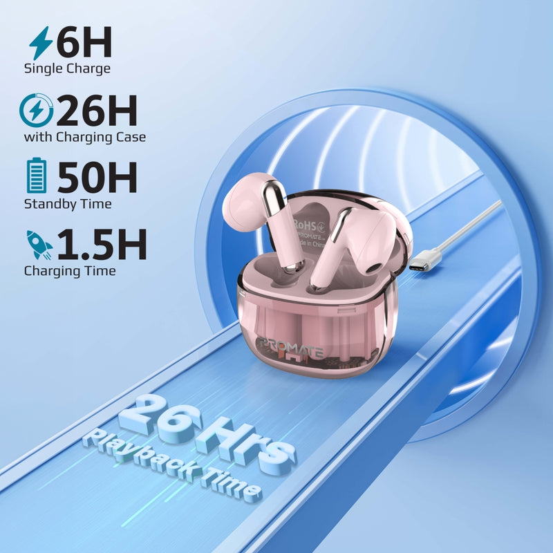 High Definition Transparent TWS Earbuds with IntelliTouch – Promate ...
