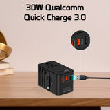 70W GaN Travel Adapter with Retractable Built-in USB-C Cable