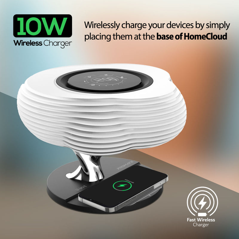3-in-1 Cloud Design Wireless Speaker with LED Nightlight and Wireless Charger