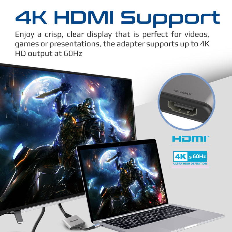 4K High Definition USB-C to Dual HDMI Adapter