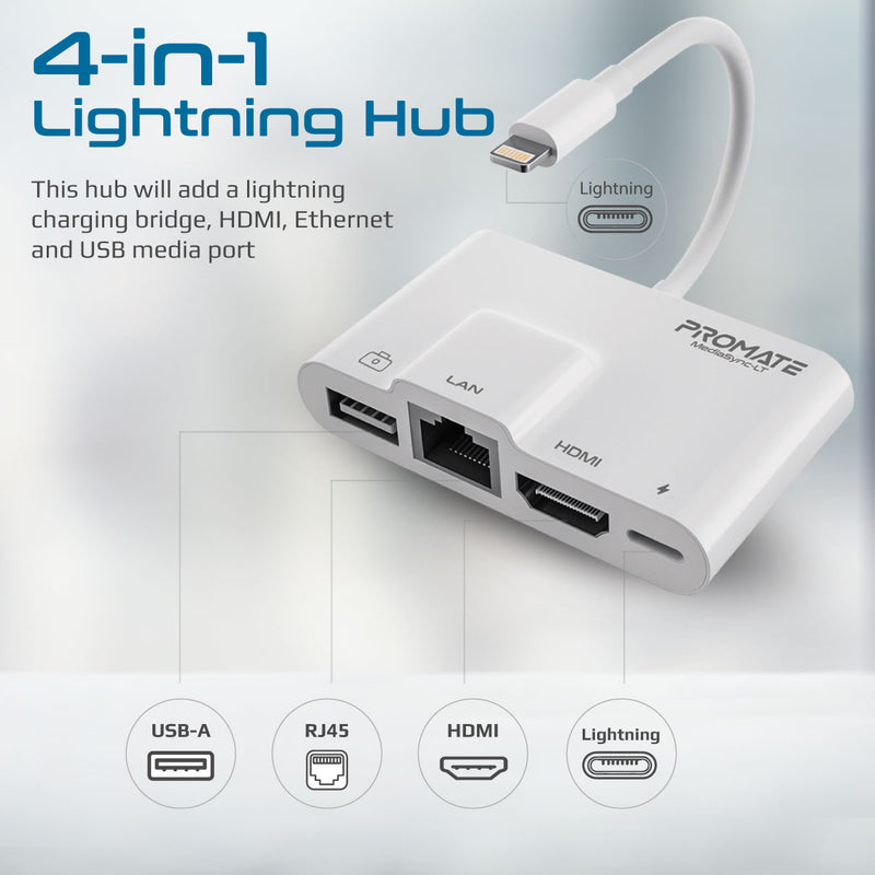4-in-1 Multimedia Hub with Lightning Connector