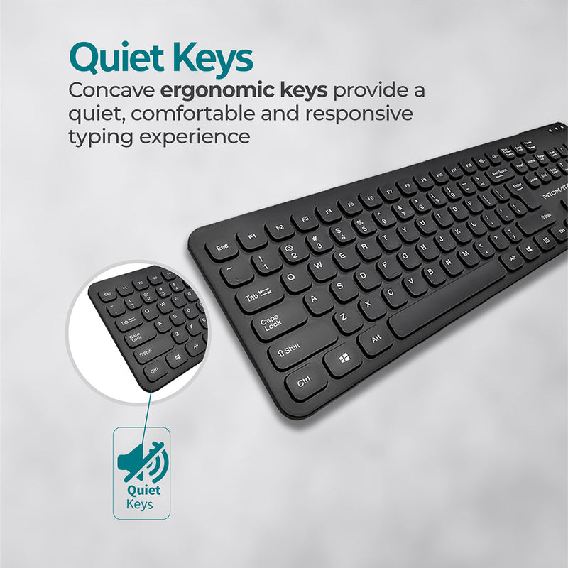 Ultra-Slim Quiet Key Wired Keyboard