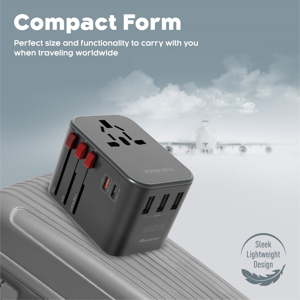 Smart Charging Surge Protected Universal Travel Adapter – Promate ...