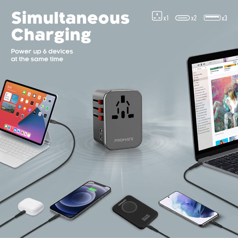 Smart Charging Surge Protected Universal Travel Adapter
