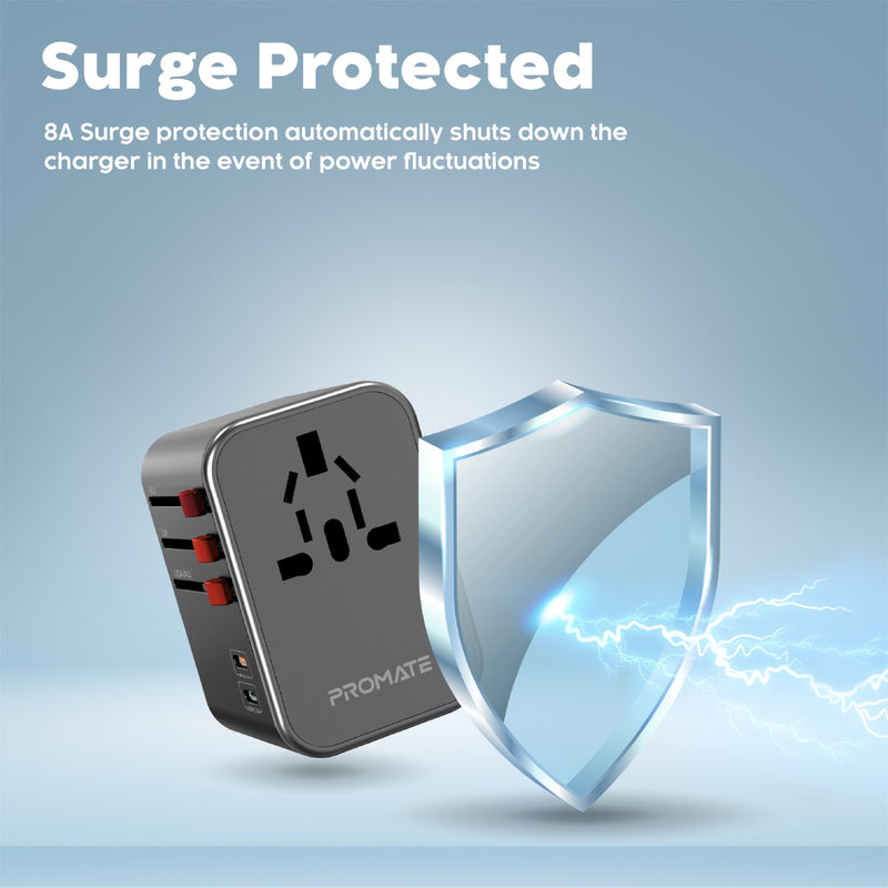 Smart Charging Surge Protected Universal Travel Adapter