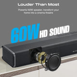 60W Ultra-Slim SoundBar with Built-in Subwoofer