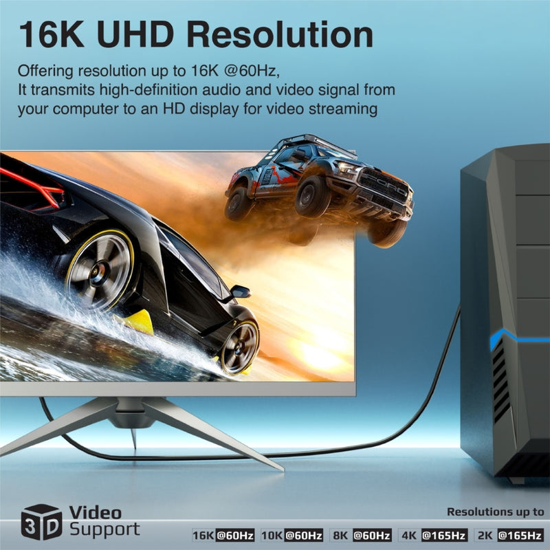 16K@60Hz High Definition Display Port 2.0 Cable