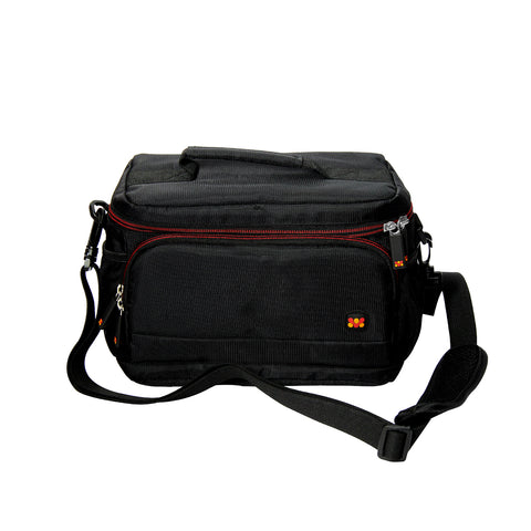 Compact Camera and Camcorder Shoulder Bag with Front Pocket and Battery Storage