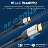 8K CrystalClarity™ USB-C to HDMI Cable