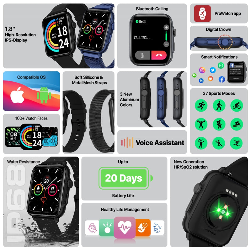 SuperFit™ Smartwatch With Handsfree Support – Promate Technologies