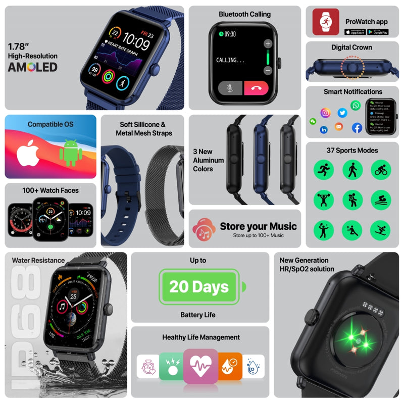 SuperFit™ Smartwatch with Media Storage – Promate Technologies