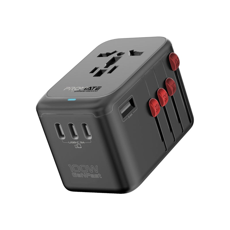 100W Power Delivery GaNFast™ MultiPort Travel Adapter Promate