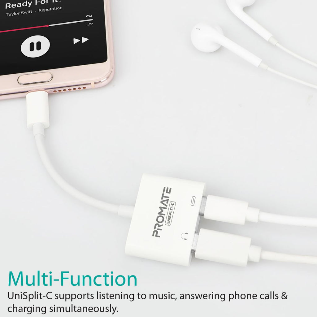 2-in-1 Audio & Charge USB-C Adapter – Promate Technologies